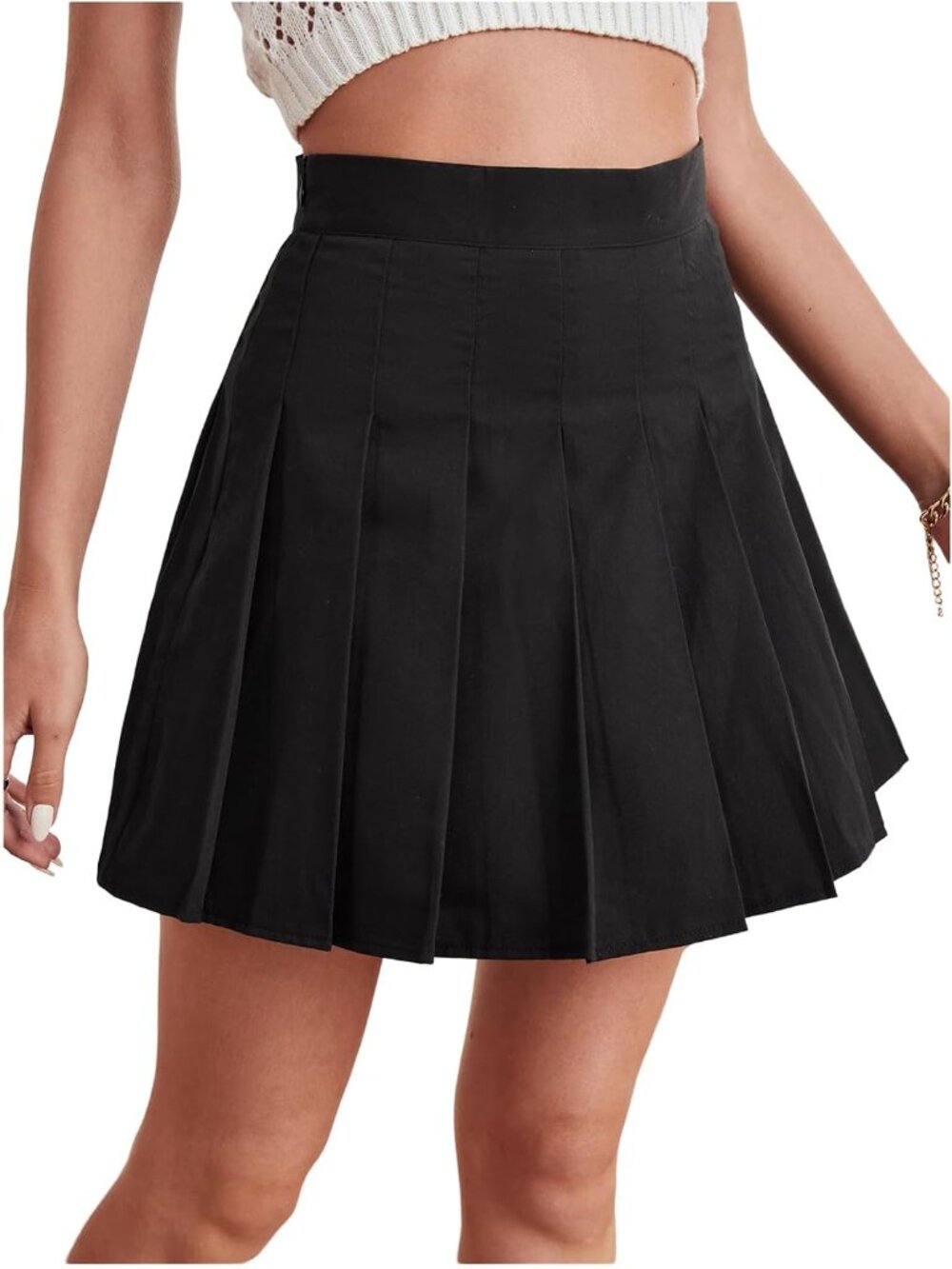 Women's Pleated Mini Skirt High Waisted A Line Casual Short Skirts